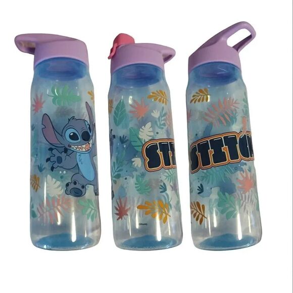 Disney STITCH Colorful Water Bottle and 3 Pairs No Show Socks Bundle NWT - Picture 3 of 16